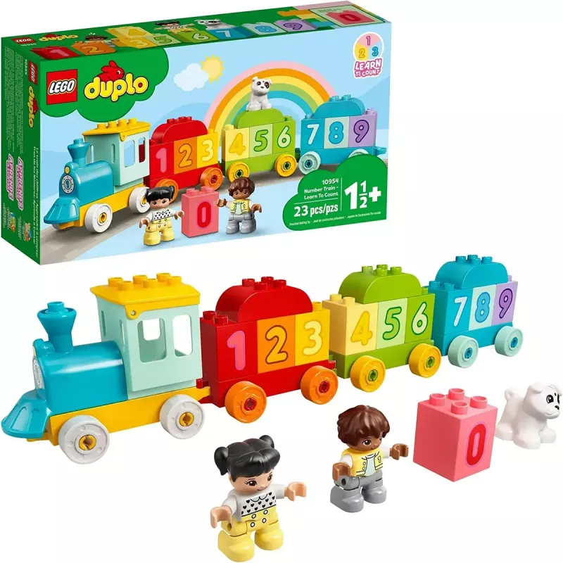 LEGO DUPLO Zahlenzug 10954 – Lernzug mit nummerierten Waggons zum Zählen und Sortieren