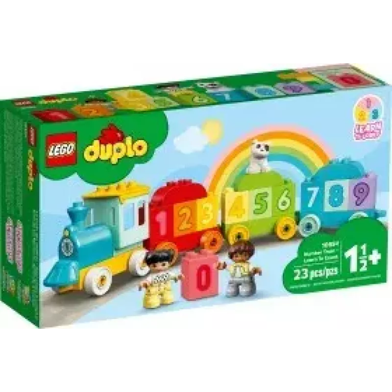 LEGO DUPLO Zahlenzug 10954 – Lernzug mit nummerierten Waggons zum Zählen und Sortieren