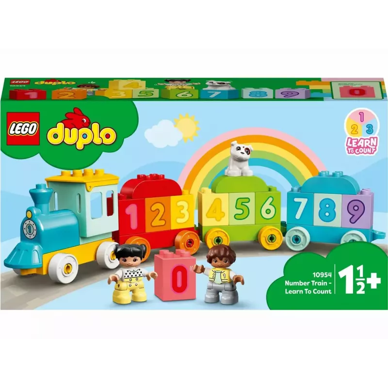 LEGO DUPLO Zahlenzug 10954 – Lernzug mit nummerierten Waggons zum Zählen und Sortieren