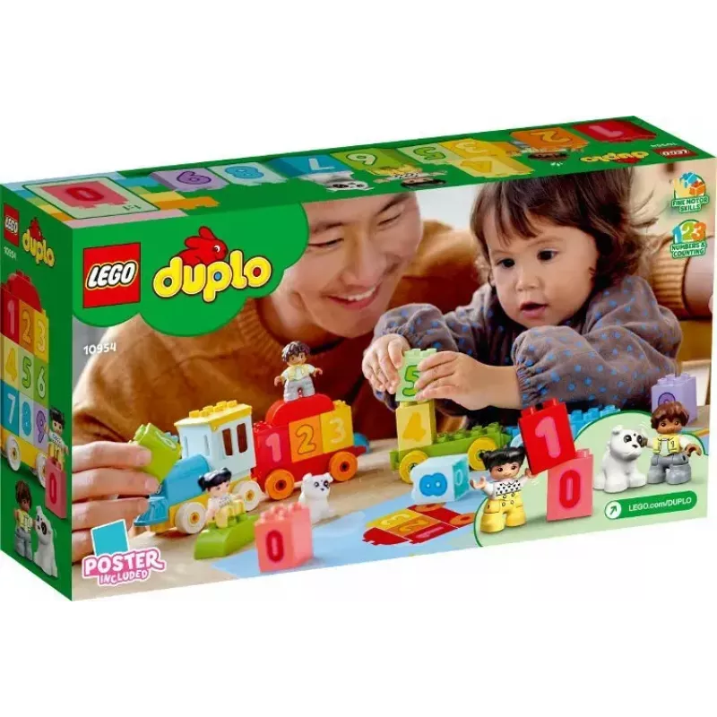 LEGO DUPLO Zahlenzug 10954 – Lernzug mit nummerierten Waggons zum Zählen und Sortieren