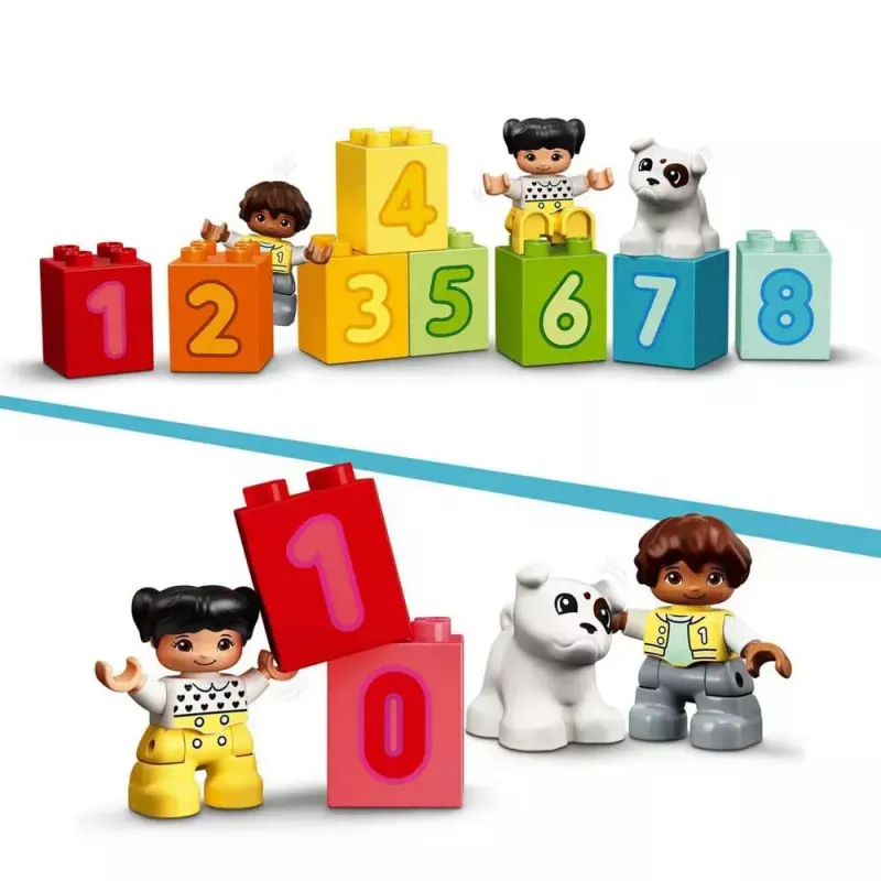 LEGO DUPLO Zahlenzug 10954 – Lernzug mit nummerierten Waggons zum Zählen und Sortieren