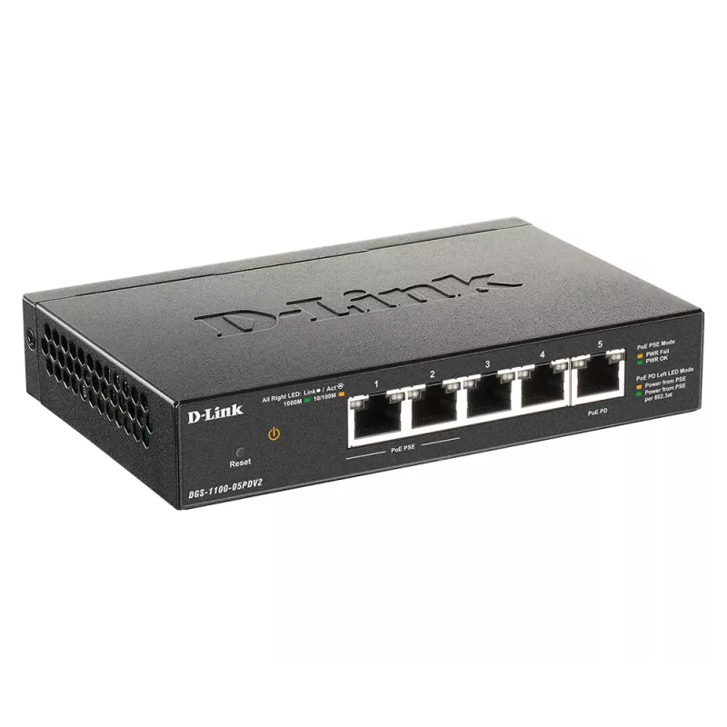 D-Link 5-Port Gigabit PoE Smart Managed Switch mit 1 PD-Port