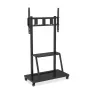 Tragbarer Flachbildschirm-Bodenständer TECHLY Signage Display Mount ICA-TR30 — für 55 bis 100 Zoll Bildschirme, VESA 1200x600, max. Belastung 150 kg, Rollen, schwarz