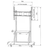 Tragbarer Flachbildschirm-Bodenständer TECHLY Signage Display Mount ICA-TR30 — für 55 bis 100 Zoll Bildschirme, VESA 1200x600, max. Belastung 150 kg, Rollen, schwarz