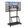 Tragbarer Flachbildschirm-Bodenständer TECHLY Signage Display Mount ICA-TR30 — für 55 bis 100 Zoll Bildschirme, VESA 1200x600, max. Belastung 150 kg, Rollen, schwarz