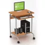 Computertisch TECHLY Compact ICA-TB S005 — kompakter Computertisch, MDF-Tischplatte, Tastaturauszug, Rollen, 600×450×750 mm, Buche