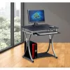 Techly Compact Desk für PC mit herausnehmbarer Tastaturablage, Schwarz Graphit ICA-TB 328BK