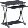 Techly Compact Desk für PC mit herausnehmbarer Tastaturablage, Schwarz Graphit ICA-TB 328BK