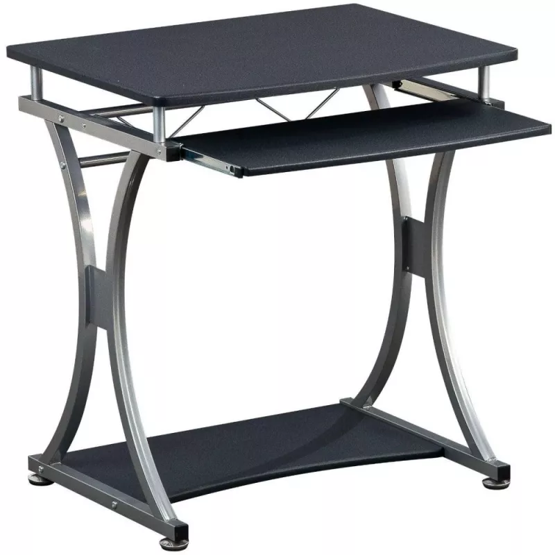 Techly Compact Desk für PC mit herausnehmbarer Tastaturablage, Schwarz Graphit ICA-TB 328BK