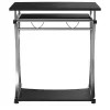 Techly Compact Desk für PC mit herausnehmbarer Tastaturablage, Schwarz Graphit ICA-TB 328BK