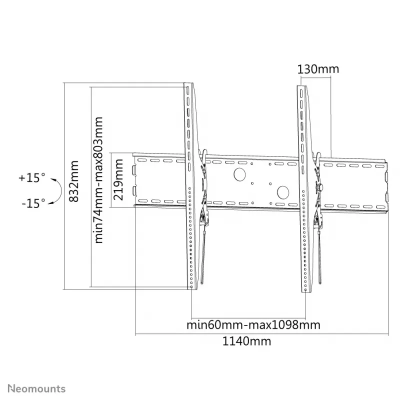 Neomounts LFD-W2000 TV Wandhalterung 60-100 Zoll – neigbar