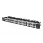 DIGITUS Modular Patch Panel, geschirmt 48-Port, Beschriftungsfeld, 1U, Rackmontage, Farbe schwarz RAL 9005