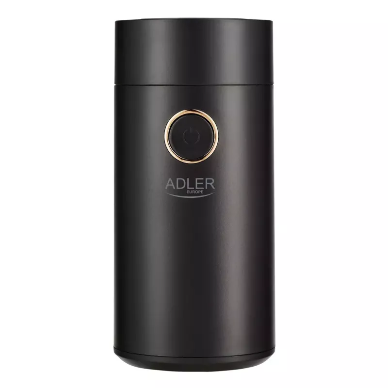 Kaffeemühle mit Kegelmahlwerk Adler AD 4446bg — 150 W, 75 g Bohnenbehälter, Edelstahl-Mahlwerk, Tastensteuerung, schwarz