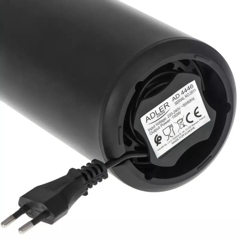 Kaffeemühle mit Kegelmahlwerk Adler AD 4446bg — 150 W, 75 g Bohnenbehälter, Edelstahl-Mahlwerk, Tastensteuerung, schwarz