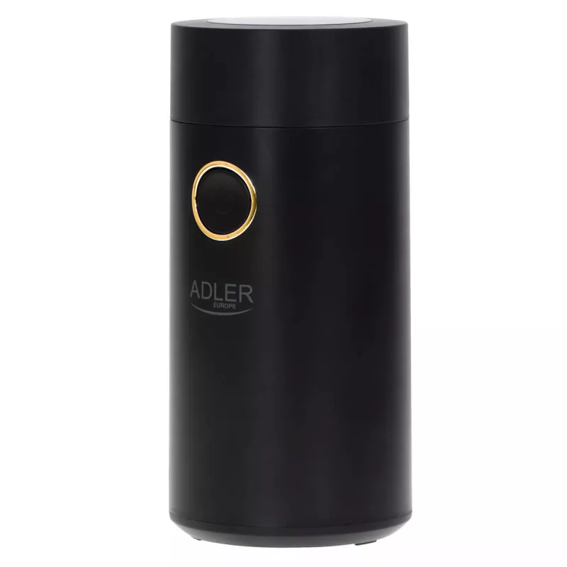 Kaffeemühle mit Kegelmahlwerk Adler AD 4446bg — 150 W, 75 g Bohnenbehälter, Edelstahl-Mahlwerk, Tastensteuerung, schwarz