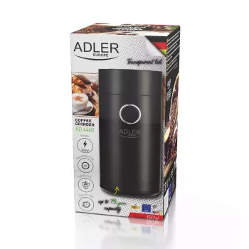 Burr grinder Adler AD4446BS — 150 W, stainless steel burrs, 75 g bean hopper, Schwarz