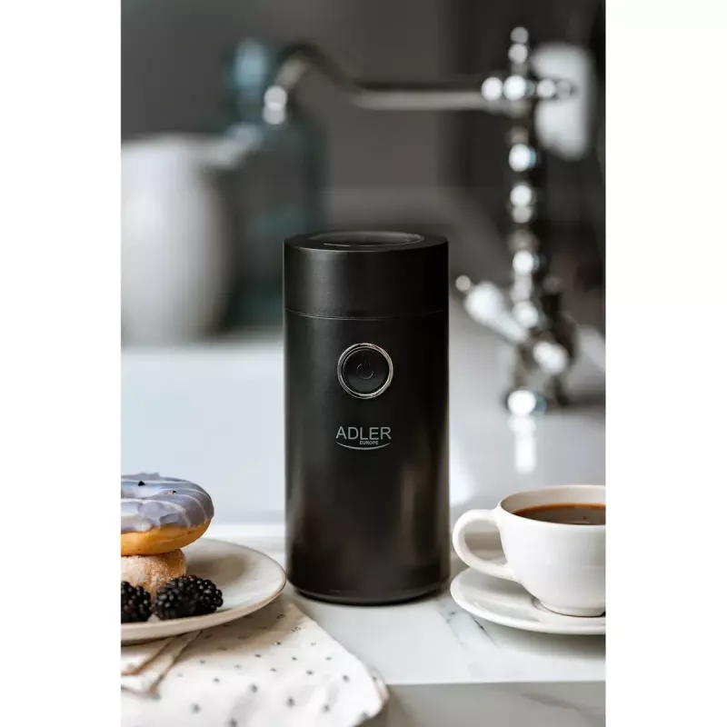 Burr grinder Adler AD4446BS — 150 W, stainless steel burrs, 75 g bean hopper, Schwarz