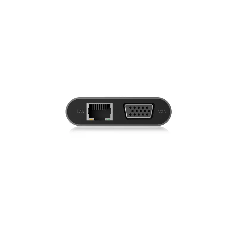 ICY BOX IB-DK4040-CPD Kabelgebunden USB 3.2 Gen 1 (3.1 Gen 1) Type-C Anthrazit, Schwarz