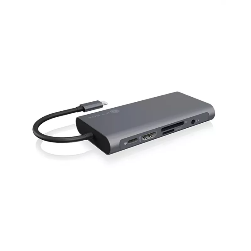 ICY BOX IB-DK4040-CPD Kabelgebunden USB 3.2 Gen 1 (3.1 Gen 1) Type-C Anthrazit, Schwarz