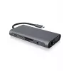 ICY BOX IB-DK4040-CPD Kabelgebunden USB 3.2 Gen 1 (3.1 Gen 1) Type-C Anthrazit, Schwarz