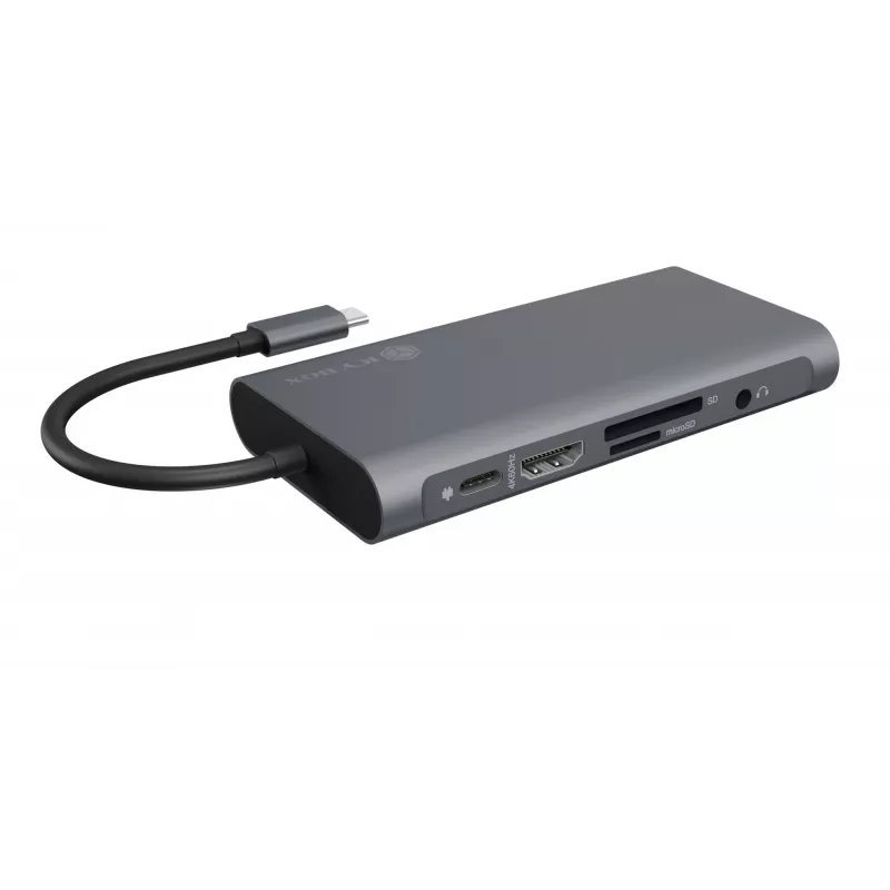 ICY BOX IB-DK4040-CPD Kabelgebunden USB 3.2 Gen 1 (3.1 Gen 1) Type-C Anthrazit, Schwarz