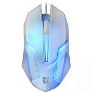 Kabelgebundene Gaming-Maus DEFENDER Cyber MB-560L — optisch, 1200 DPI, beidhändig, USB Typ-A, weiß, 1,5 m Kabel