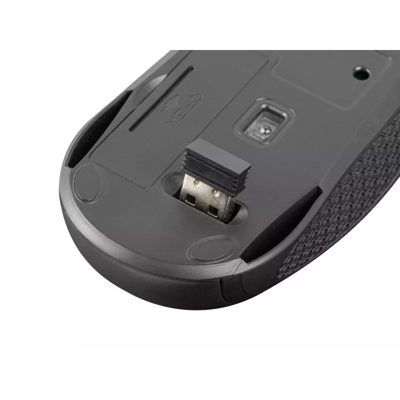 Kabellose optische Maus NATEC Jay 2 RF — 2,4 GHz, 1600 DPI, beidhändig, 4 Tasten, schwarz