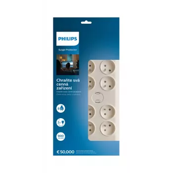 Philips SPN7080WA/60 Überspannungsschutz Weiß 8 AC-Steckdose(n) 2 m