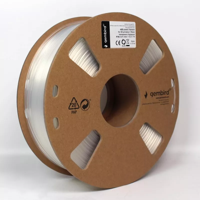 3D-druckmaterial ABS Gembird 3DP-ABS1.75-01-TR Weiß 1 kg