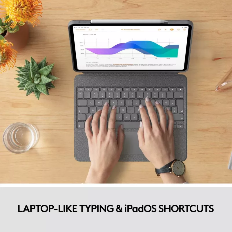 LOGITECH Combo Touch - iPad Pro 12,9 inch (5. Gen.) - Englisch - QWERTY