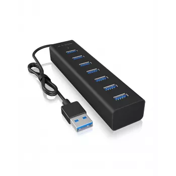 ICY BOX IB-HUB1700-U3 USB 3.2 Gen 1 (3.1 Gen 1) Type-A 5000 Mbit/s Schwarz
