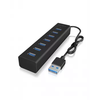 ICY BOX IB-HUB1700-U3 USB 3.2 Gen 1 (3.1 Gen 1) Type-A 5000 Mbit/s Schwarz
