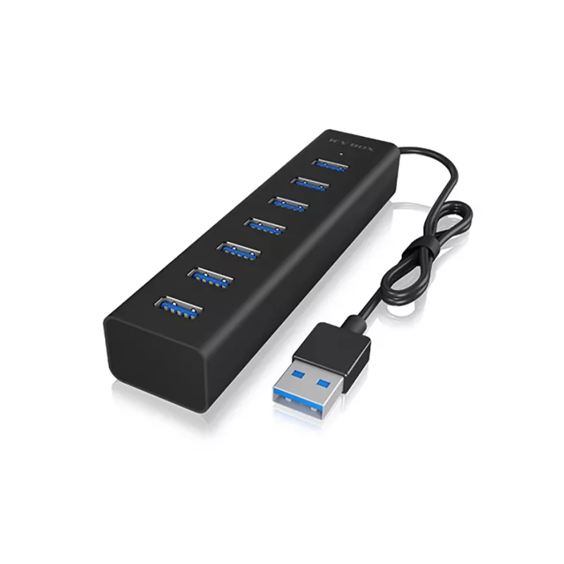 ICY BOX IB-HUB1700-U3 USB 3.2 Gen 1 (3.1 Gen 1) Type-A 5000 Mbit/s Schwarz