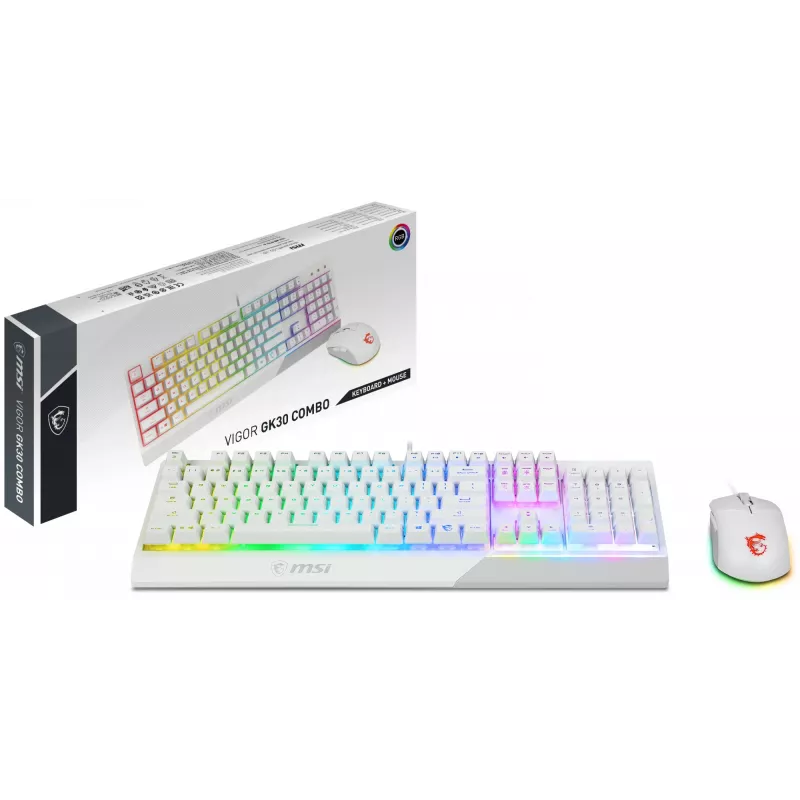 Gaming-Tastatur- und Maus-Bundle MSI VIGOR GK30 COMBO WHITE