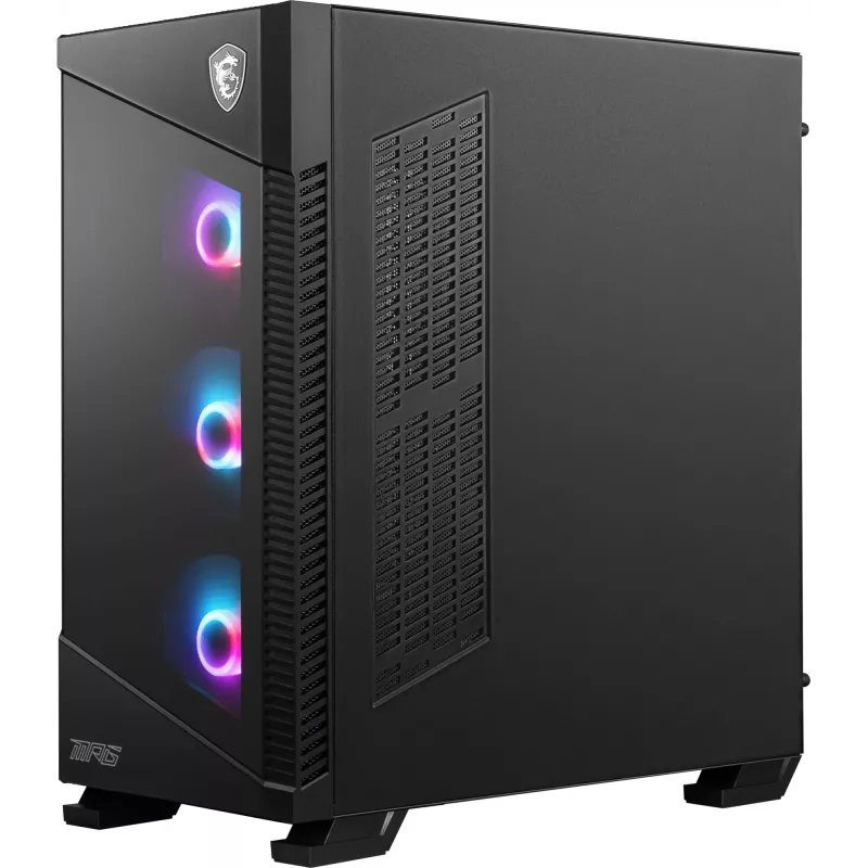 PC-Gehäuse MSI MPG VELOX 100R Mid Tower Schwarz — ATX, 7 Erweiterungsslots, 2×3,5-Zoll-Schächte, 2×2,5-Zoll-Schächte, USB-C