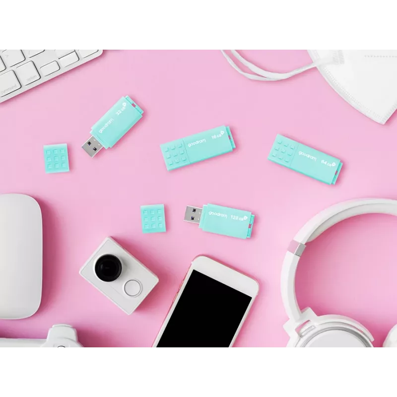 USB flash drive GOODRAM 64 GB USB Type-A 3.2 Gen 1 UME3, turquoise, read 60 MB/s, write 20 MB/s