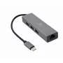 Docking-Adapter Gembird A-CMU3-LAN-01 — USB-C 3.2 Gen 1, 1× Gigabit-LAN, 3× USB-A, Metallgehäuse, grau