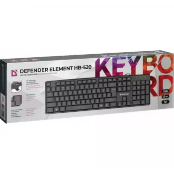 Kabelgebundene USB-Tastatur DEFENDER HB-520 – kompaktes Layout, USB-Anschluss
