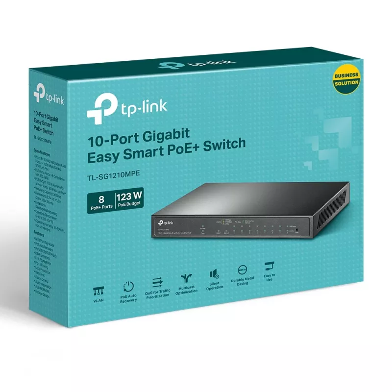 Managed Switch TP-Link TL-SG1210MPE 10-Port Gigabit mit 8-Port PoE+