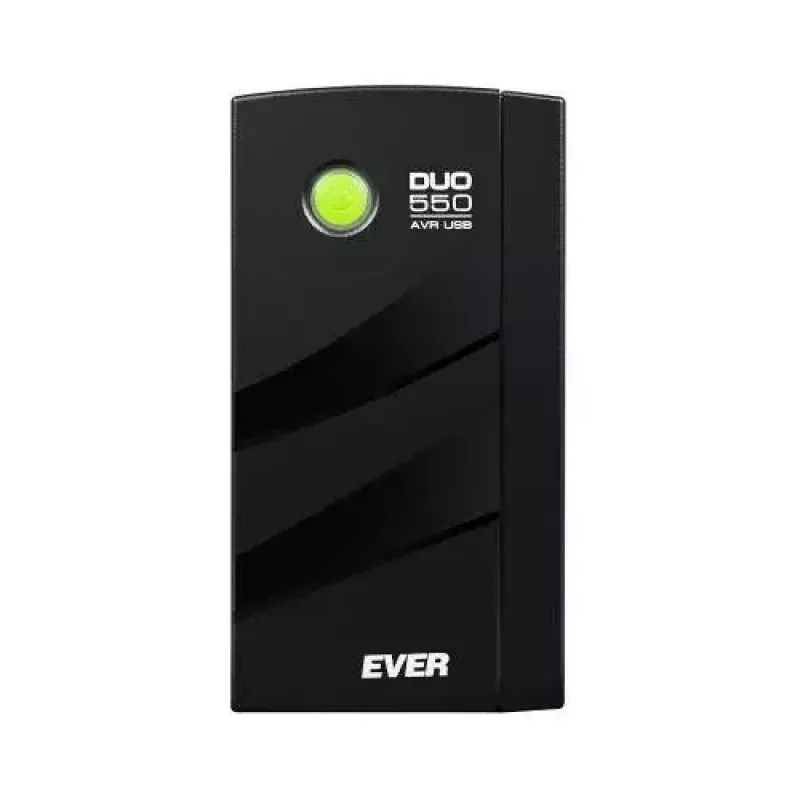 EVER DUO 550 PL AVR USB T/DAVRTO-000K55/01 USV, 550 VA / 330 W, Line-Interactive, Tower, 12-V-5-Ah-Akku, Schwarz
