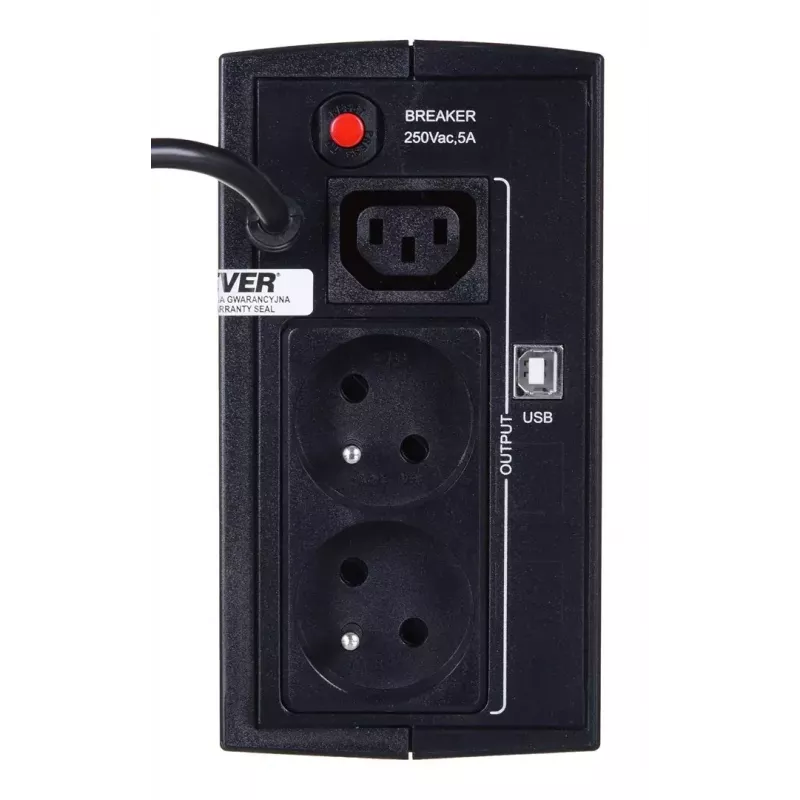 EVER DUO 550 PL AVR USB T/DAVRTO-000K55/01 USV, 550 VA / 330 W, Line-Interactive, Tower, 12-V-5-Ah-Akku, Schwarz