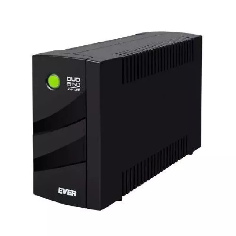 EVER DUO 550 PL AVR USB T/DAVRTO-000K55/01 USV, 550 VA / 330 W, Line-Interactive, Tower, 12-V-5-Ah-Akku, Schwarz