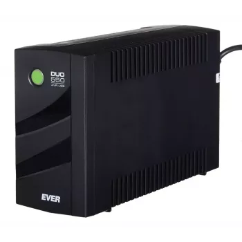 EVER DUO 550 PL AVR USB T/DAVRTO-000K55/01 USV, 550 VA / 330 W, Line-Interactive, Tower, 12-V-5-Ah-Akku, Schwarz