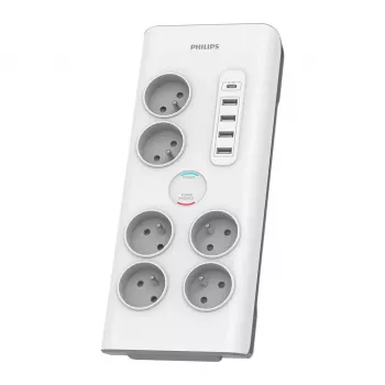 Philips SPN7060WA/60 Überspannungsschutz Weiß 6 AC-Steckdosen 2 m