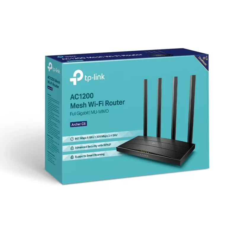 TP-Link Archer C6 WLAN-Router Fast Ethernet Dualband (2,4 GHz / 5 GHz) Weiß