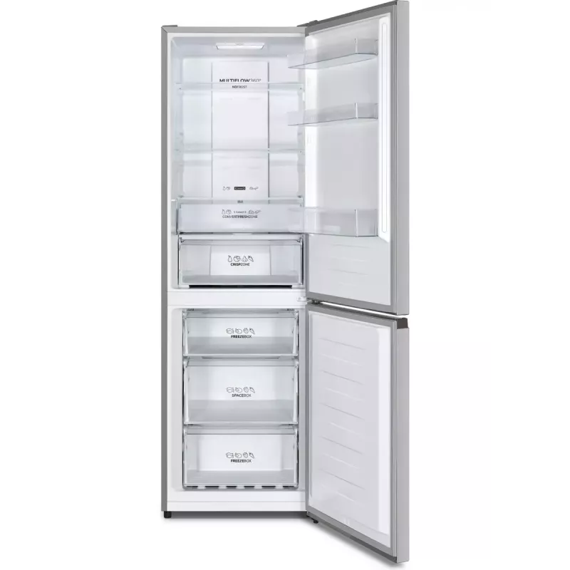 Freistehender Kühl-Gefrierkombination Gorenje NRK6192AS4, 304 L (Kühlschrank 207 L / Gefrierschrank 97 L), No Frost, Grau