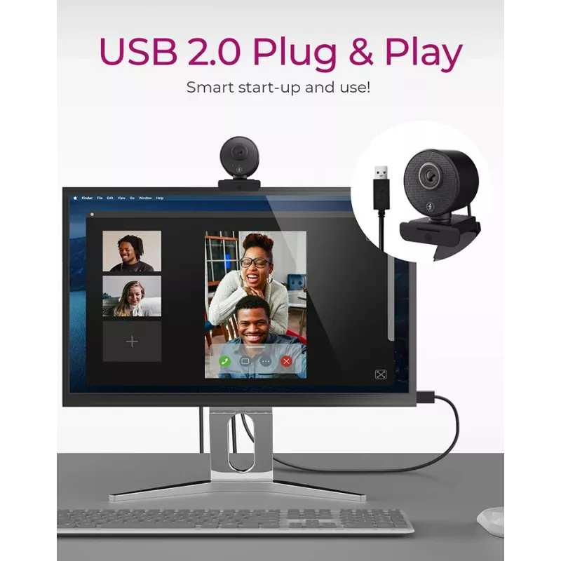ICY BOX IB-CAM501-HD Webcam 1920 x 1080 Pixel USB 2.0 Schwarz