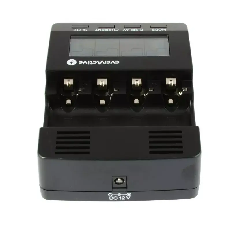 Ladegerät everActive NC-3000 — Universal-Ladegerät für AA/AAA/C/D (4 Zellen) schwarz, 100–240 V