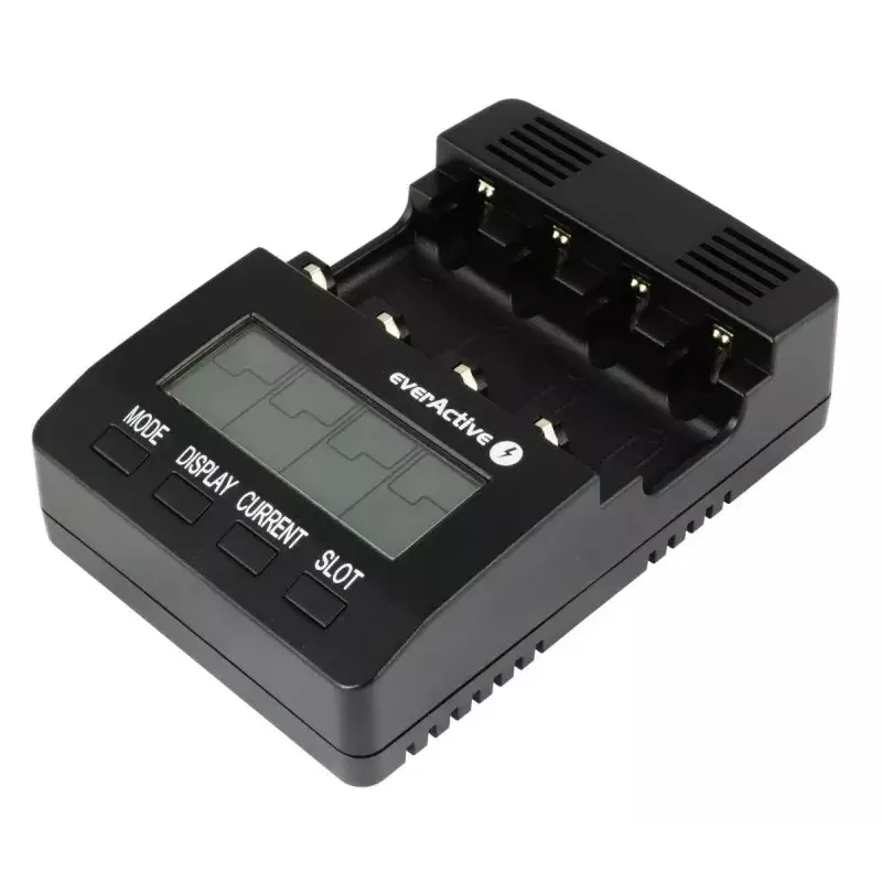 Ladegerät everActive NC-3000 — Universal-Ladegerät für AA/AAA/C/D (4 Zellen) schwarz, 100–240 V