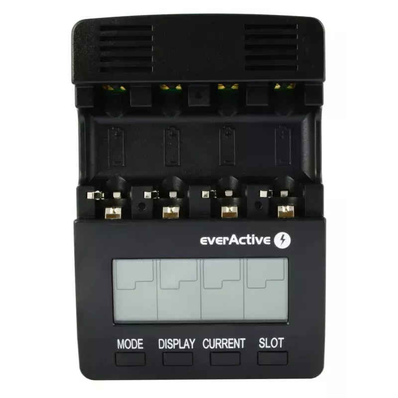 Ladegerät everActive NC-3000 — Universal-Ladegerät für AA/AAA/C/D (4 Zellen) schwarz, 100–240 V